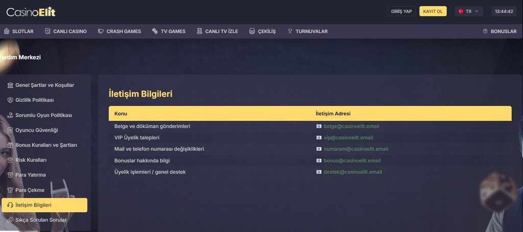 Casinoelit iletişim